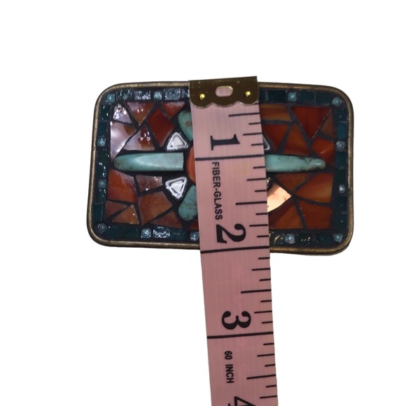 2008 Lisa Hodgson Turquoise & Multi-stone Art Deco Belt Buckle - Picture 4 of 4